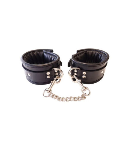 Leather Ankle Cuffs (Padded) Black